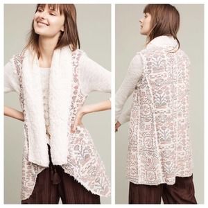 Hei Hei Anthropologie Jacquard Sherpa Hi-Low Vest